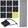 Set 10 Stück Kabel- und Drahtorganizer | Kabelbinder und Basis mit Schaumband | Schwarz | KZ-D06-20MM