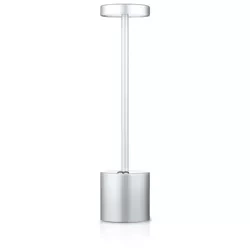 34 cm Tischlampe mit eingebautem Akku | Nachtlicht mit drei Leuchtfarben | Stimmungsvolle Lampe für Hotel, Restaurant | HJA28-SILVER-2