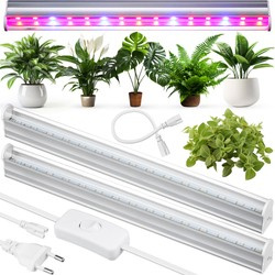 LED-Pflanzenleuchten Set | 2 Stück | 6 W | mit Netzkabel und Verbindungskabel | DG-T5-Whitel