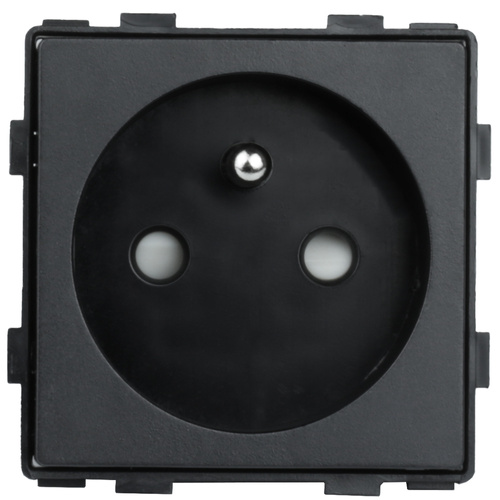 Steckdosen-Set | 4x Schutzkontakt-Steckdose 230 V, 1x 4-fach Rahmen, gehärtetes Glas | schwarz | SC80-4