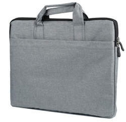 Laptoptasche, Hülle für 15,6 Zoll | mit Tragegriffen, Schultergurt, Seitentasche | grau | BR03