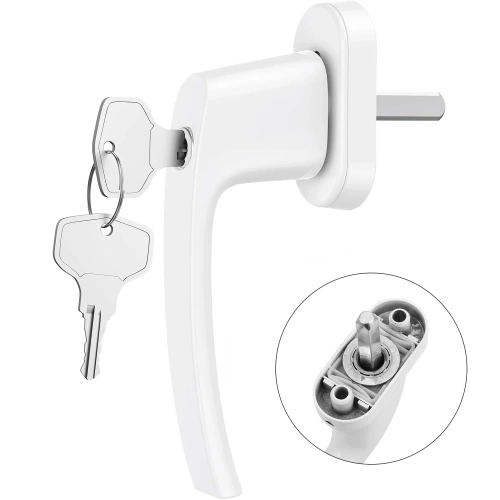 Türgriff mit Schloss und Schlüssel | weiß | FH-D12-WHITE