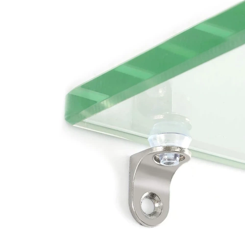 Regalhalterung | Glasregalstützen | Set mit 10 Stück Regalstützen | FB-A15-SILVER