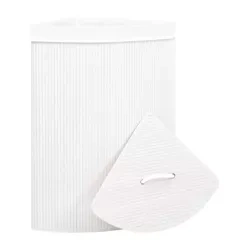 Wäschekorb | 60 l | bambus, holz, einteilig, eckig | weiß | AYL-60L-WHITE