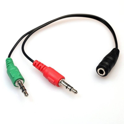 Mini JACK | Audio-Signal-Splitter für Mikrofon und Kopfhörer | AC-2-30CM-Black