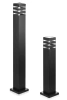 Gartenstandleuchte, quadratischer Aluminiummast, matt schwarz 90cm | 230V Stromversorgung, E27 Fassung | LLS-90CM