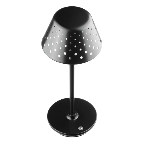 LED-Tischleuchte mit integriertem Akku | Nachttischleuchte mit drei Lichtfarben | Stimmungsleuchte für Hotel, Restaurant | schwarz | HJA15-BLACK