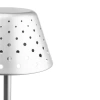 Tischlampe mit eingebautem Akku | Nachtlicht mit drei Leuchtfarben | Stimmungsvolle Lampe für Hotel, Restaurant | HJA15-SILVER