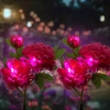 Solarblume | Solar-LED-Gartenlaterne Peonia lila | 80 cm, 600 mAh | FLD-10-PURPLE