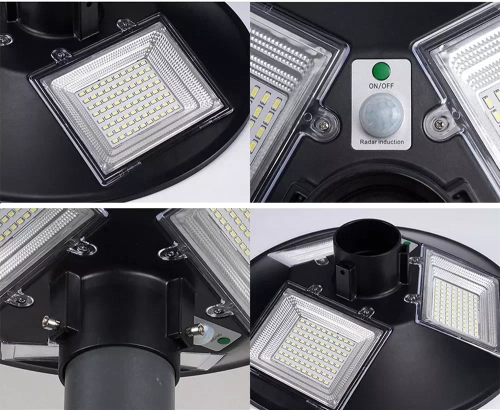 LED-Straßenleuchte Solar UFO | 300 W, 8 Ah, IP65, 240 SMD5730 LEDs, großes Solarpanel 6 V/13 W, Fernbedienung | LDT-B240