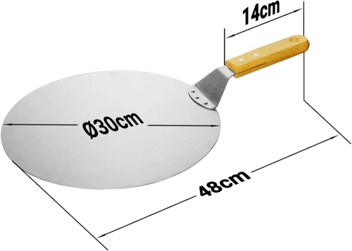 Pizzaschaufel aus Stahl | rund | MD-120-SILVER