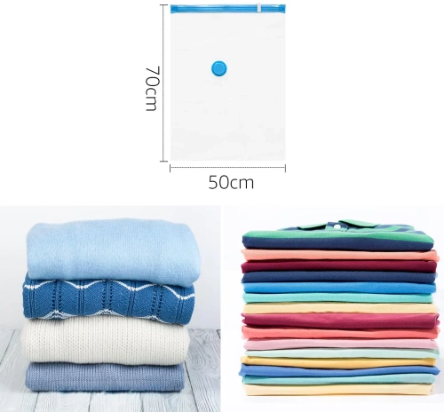 Vakuumbeutel zur Aufbewahrung von Kleidung und Bettwäsche | Set mit Pumpe, 10 Stück | VCB-10in1-WHITE