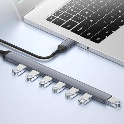 USB-Hub mit 7x USB-A-Anschlüssen | Adapter, 7-in-1-Verteiler | HUB
