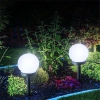 Solar-Gartenlampe Weiße Kugel | Erdspieß, Bodenmontage | 10cm | YNG-105-WC