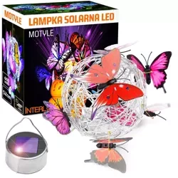 Solar-Gartenlampe LED Schmetterling Kugel hängend | 52 cm, 600 mAh | FLD-06-C