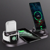 Qi-Dockingstation für Apple iPhone Airpods Watch | kabelloses Ladegerät 15W | 3 Stecker - USB-C / Lightning / Micro USB | WD-01