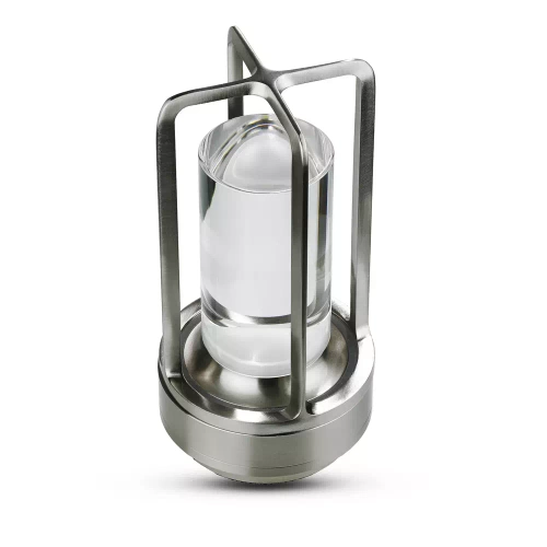 LED-Tischleuchte für Camping | integrierter Akku 2.000 mAh, Touch-Bedienfeld, 3 Lichtfarben, dimmbar | silber | HJA27