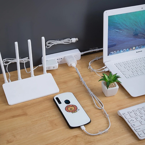 Set 10 Stück Kabel- und Draht-Organizer | Nano-Klips mit Klebeband | Transparent | KZ-D58