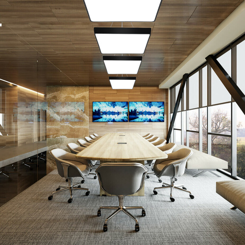 LED-Pendelleuchte | 56x56x6 cm | 50 W | quadratisch geschlossen | Aluminium | CCD flimmerfrei | LPL-009