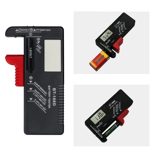Digitaler Voltmeter | Universeller Batterie- und Akkutester | BT-168D-SCHWARZ | Batterietester