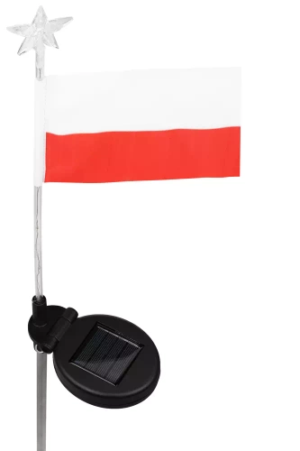 Garten Solar-LED-Laterne mit polnischer Flagge | 73cm 600mAh | FLD-12-PO