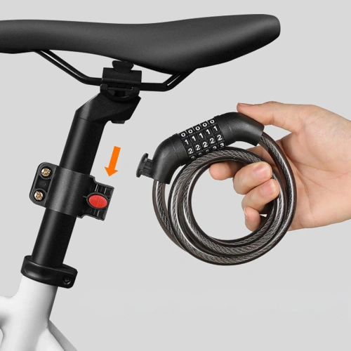 Fahrradschloss mit Zahlencode | Sicherheitskabel 100 cm | 5-stelliges Zahlenschloss | Diebstahlsicheres Stahlseil | BLC-566