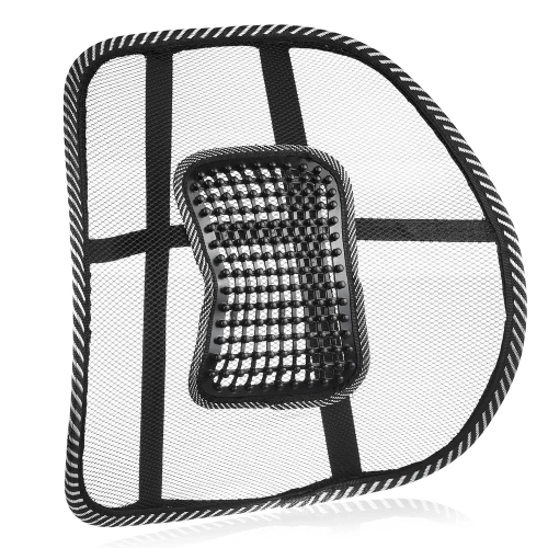 Rückenstütze für Autositz | ergonomische Lendenwirbelstütze, zur Befestigung an Stuhl oder Sessel | schwarz | GLY-440-BLACK