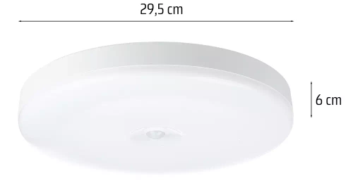Deckenleuchte, LED-Aufbauleuchte | Bewegungsmelder, 24W | RLB-S24W-W