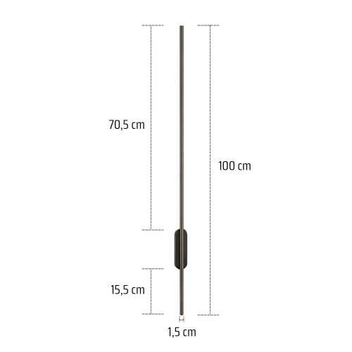 Moderne Wandleuchte, LED-Wandlampe | 15W, 100cm, 3000K, 2000lm | DH-90CM-15W