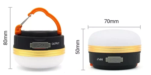 LED Campinglampe, Outdoor-Taschenlampe mit Magnet und Powerbank-Funktion | 4 Beleuchtungsmodi, SOS, 1800mAh, 300lm, bis zu 20 Stunden Betriebsdauer | HWL-003