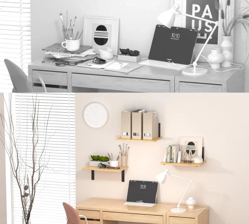 Regalträger Set | 4 Stück, Winkelträger 24 cm | schwarz | JZ-L235-BLACK