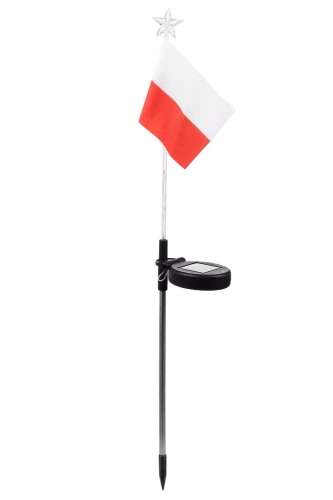 Garten Solar-LED-Laterne mit polnischer Flagge | 73cm 600mAh | FLD-12-PO