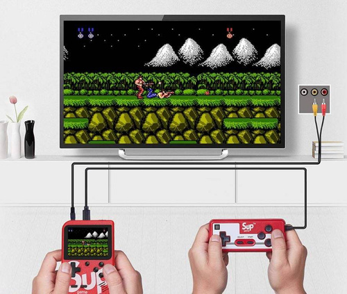 Mini tragbare Retro-Spielekonsole mit Controller | 400 Spiele 3.0 | RS400-Double