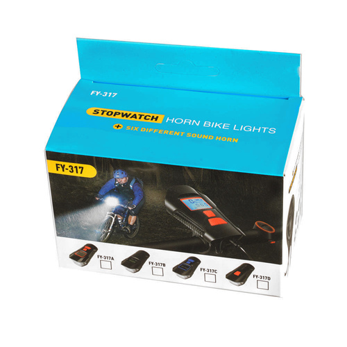 LED-Fahrrad-Frontleuchte | integrierte Hupe 120 dB | Fahrradcomputer-Funktion | 4 Leuchtmodi, 300 lm, 8 h Laufzeit, 1.500 mAh | BL063