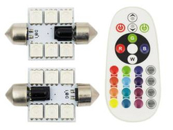 RGB-C5W-Kit | Zwei C5W-RGB-LED-Lampen | Farbfernbedienung