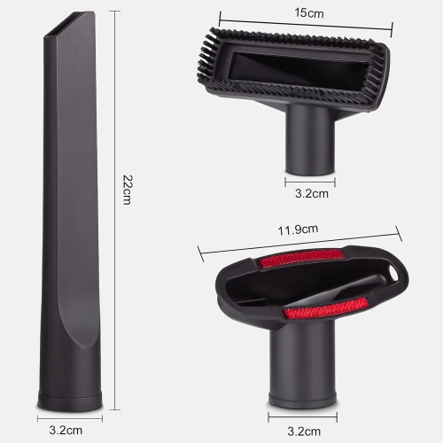 Staubsauger-Düsen Set | 5-in-1 Universal-Aufsätze für Staubsauger | VCA-5in1-BLACK