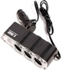 Zigarettenanzünder-Steckdose-Splitter | USB-Anschluss | 12V und 24V | C07-Schwarz