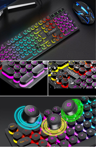 Gaming-Set Tastatur und Maus | LED-RGB-Beleuchtung, USB | TF270