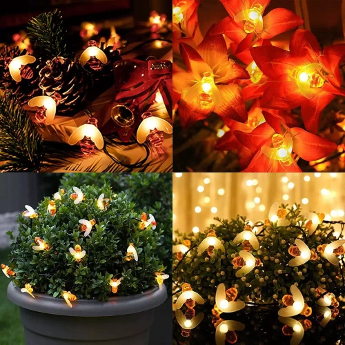 Solar LED-Girlande Bienen 20 LED Gartenlampe 5m | BEE-20LED-5M