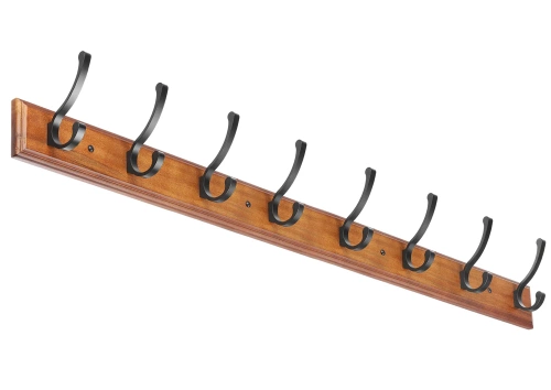 Holzkleiderbügel | Wandgarderobe | Kleiderbügel mit 16 Haken | HG-80CM-WOOD