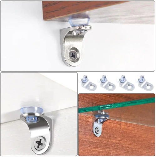 Regalbodenhalter | 10 Stück Stützwinkel für Glasböden | silber | FB-A15-SILVER