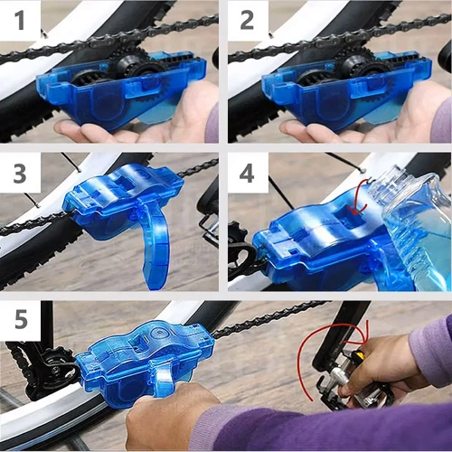 Fahrradkettenreiniger | Tunnelbürste | Reiniger mit 3D-Bürsten | XLQ-634-BL
