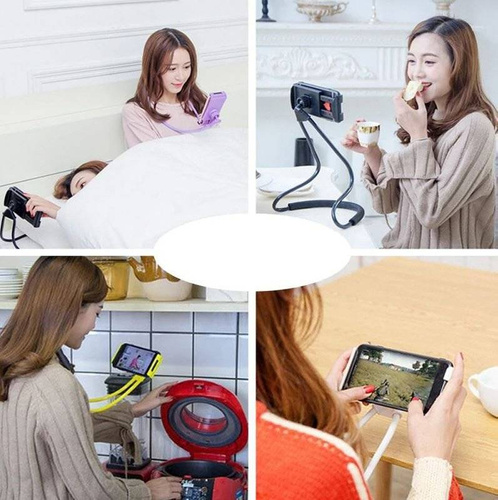 Universaler Ständer | Halterung für Hals / Selfie-Stick für Telefon | N005-Schwarz