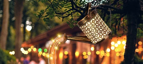 Solar-Gartenlampe LED Gießkanne | 95 cm, 600 mAh | FLD-17-W