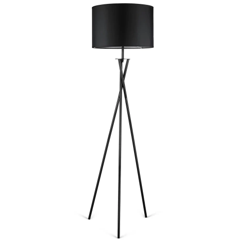 Schwarze Stehlampe | Modernes, stilvolles Licht für Wohnzimmer, Schlafzimmer | Schwarze Stehlampe mit Metallgestell | HM113-BLACK