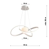 Hängende LED-Lampe | Stilvolle Lampe mit 3D-Mond | RLT-60CM-72W-W