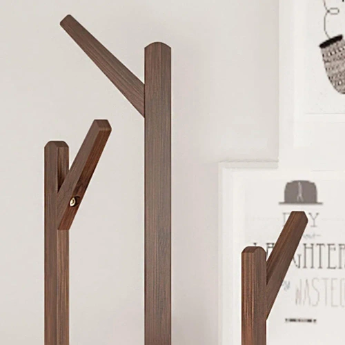 Garderobenständer mit Ablagen | dunkel bambus | BYY-502-RW