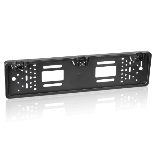 Nummernschildhalterung mit Rückfahrkamera und Einparkhilfe – 3in1 | Rückfahrkamera mit Weitwinkel, LED-Beleuchtung, wasserdicht IP67, Parksensoren