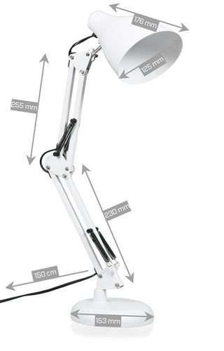 Klassische Schreibtischlampe, Schullampe E27 | Max. Leistung 40W | MT-820