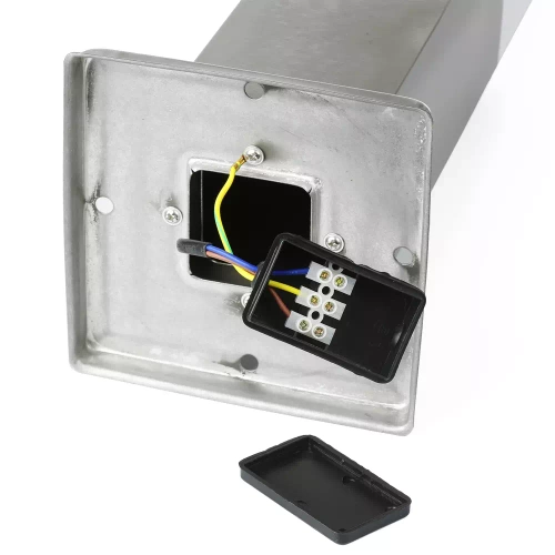 Gartenleuchte Stehleuchte, quadratischer Pfosten für E27 Leuchtmittel | 65 cm, 230 V, Edelstahl | LLF-65CM